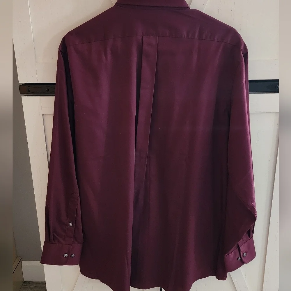Men's Burgundy Dress Shirt - Picture 3 of 3